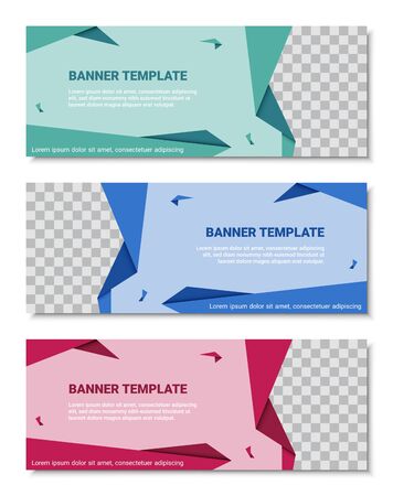 Abstract corporate business banner template set, vector illustrationのイラスト素材