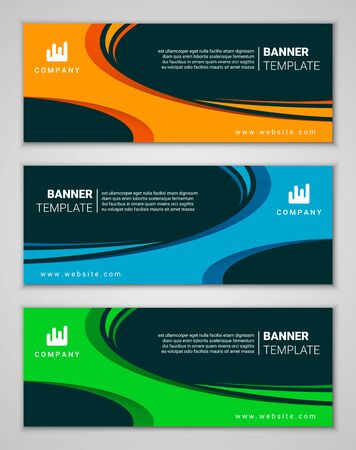 Abstract corporate business banner template set, vector illustrationのイラスト素材