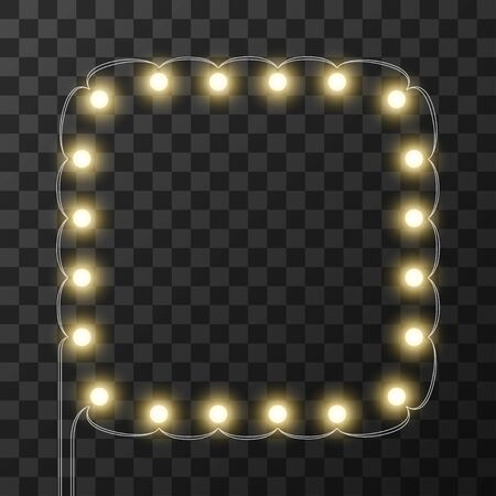 Christmas lights isolated on transparent background, vector illustrationのイラスト素材