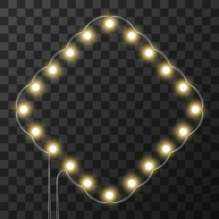 Christmas lights isolated on transparent background, vector illustrationのイラスト素材