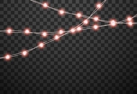 Hearts light bulbs isolated on transparent background, vector illustrationのイラスト素材