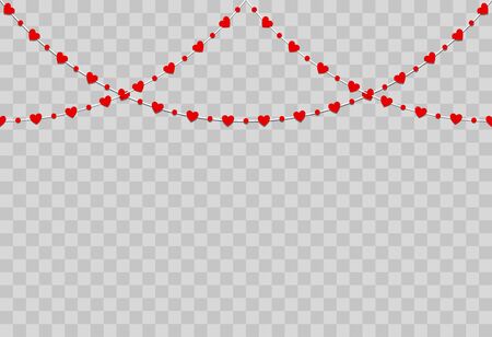 Red heart shape paper isolated on transparent backgroundのイラスト素材
