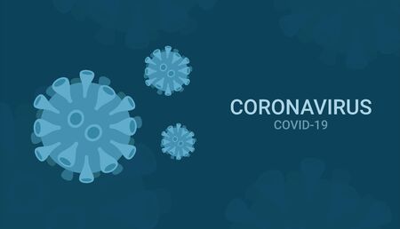 virus disease, coronavirus 2019-ncov on blue background, vector illustrationのイラスト素材