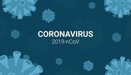 virus disease, coronavirus 2019-ncov on blue background, vector illustrationのイラスト素材