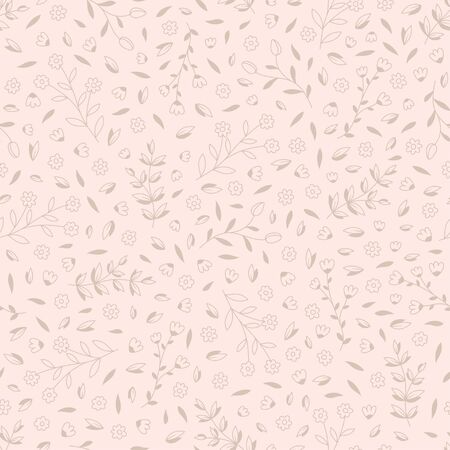 Seamless pattern with hand drawn flowers, vector illustrationのイラスト素材