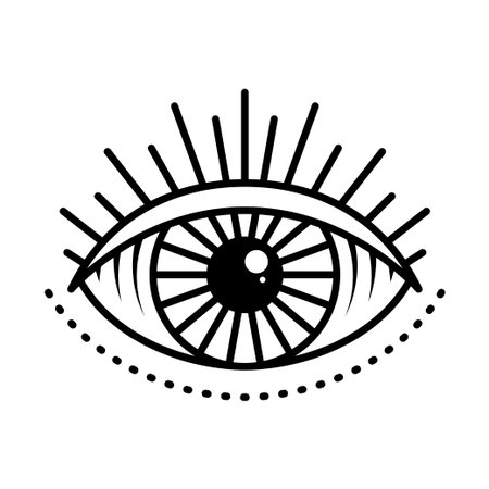 Seeing eye symbol on white background, vector illustrationのイラスト素材
