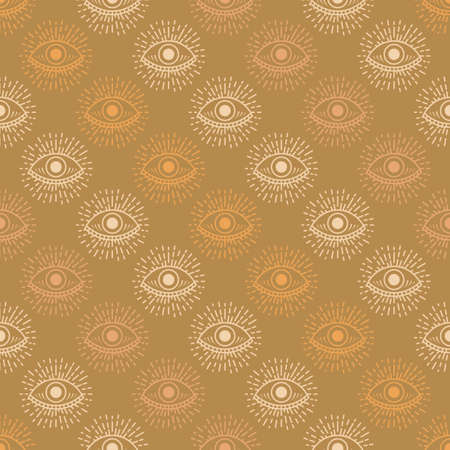 Seamless pattern with hand drawn eye, vector illustrationのイラスト素材