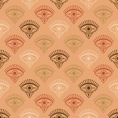 Seamless pattern with hand drawn eye, vector illustrationのイラスト素材