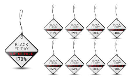 Black Friday price tag design template for promotion, vector illustrationのイラスト素材