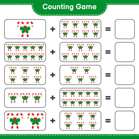 Counting game, count the number of Mittens and write the result. Educational children game, printable worksheet, vector illustrationのイラスト素材