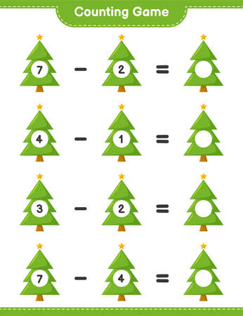 Counting game, count the number of Christmas Socks and write the result. Educational children game, printable worksheet, vector illustrationのイラスト素材