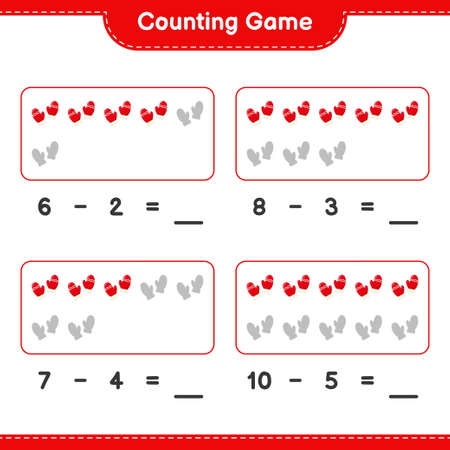 Counting game, count the number of Snowman and write the result. Educational children game, printable worksheet, vector illustrationのイラスト素材