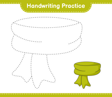 Handwriting practice. Tracing lines of Scarf. Educational children game, printable worksheet, vector illustrationのイラスト素材
