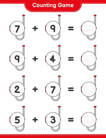 Counting game, count the number of Scuba Diving Mask and write the result. Educational children game, printable worksheet vector illustration.のイラスト素材
