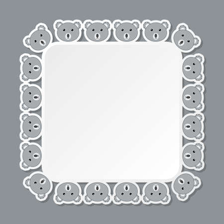 Koala with square frame for banner, poster, and greeting cardのイラスト素材