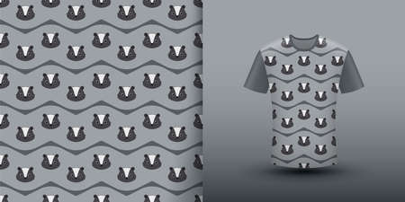 Skunk seamless pattern with shirtのイラスト素材