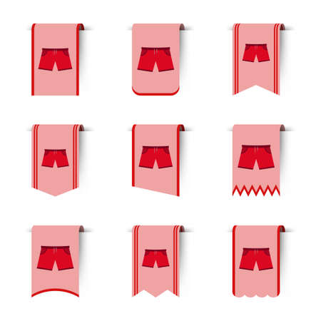 Set of colored bookmarks with Shortsのイラスト素材