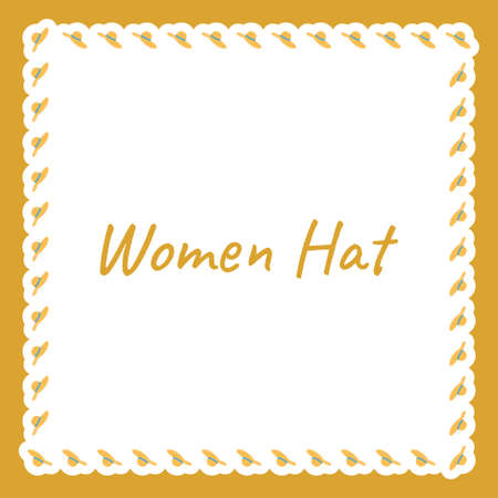 Border with Women Hat for banner, poster, and greeting cardのイラスト素材