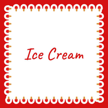 Border with Ice Cream for banner, poster, and greeting cardのイラスト素材