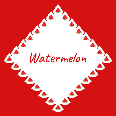 Border with Watermelon for banner, poster, and greeting cardのイラスト素材