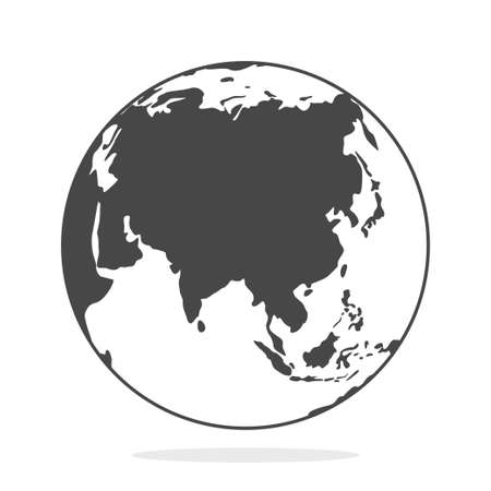 Globe flat design style on white backgroundのイラスト素材
