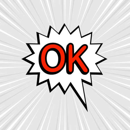 Comic speech bubbles isolated with text OKのイラスト素材