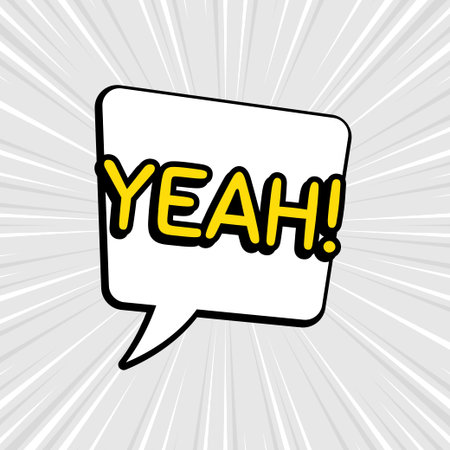 Comic speech bubbles isolated with text YEAHのイラスト素材
