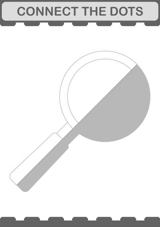 Connect the dots Magnifying Glass. Worksheet for kidsのイラスト素材
