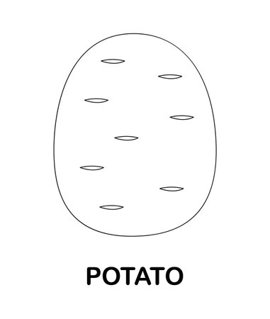 Coloring page with Potato for kidsのイラスト素材
