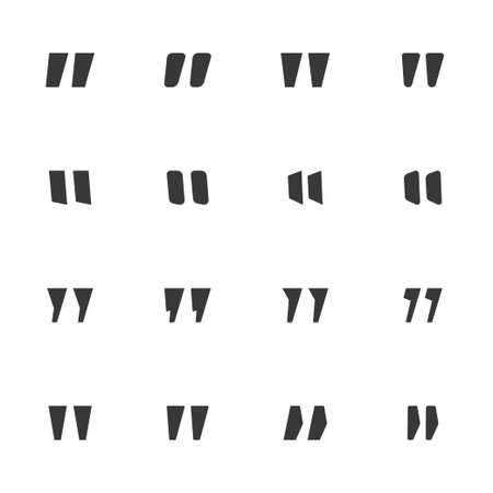 Set of quote mark on white background