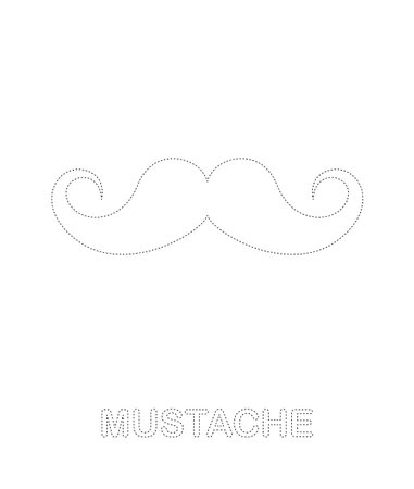 Mustache tracing worksheet for kidsのイラスト素材