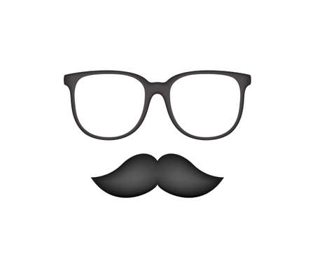 Mustache and Glasses isolated on white backgroundのイラスト素材
