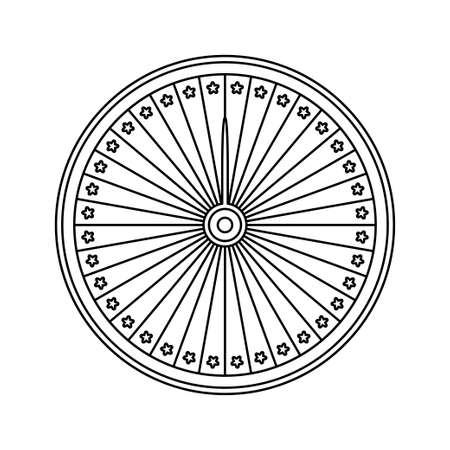 Coloring page with Fortune Wheel for kidsのイラスト素材