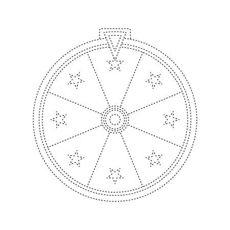 Fortune Wheel tracing worksheet for kidsのイラスト素材