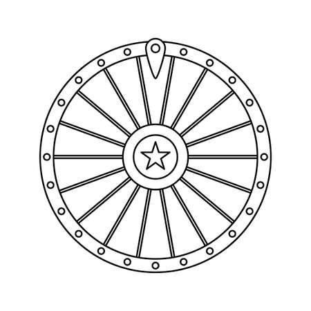 Coloring page with Fortune Wheel for kidsのイラスト素材