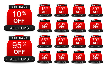 Sale and discount labels on white backgroundのイラスト素材