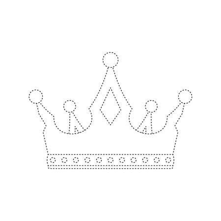 Crown tracing worksheet for kidsのイラスト素材