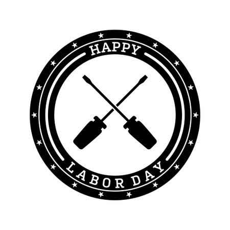 Happy Labor Day banner isolated on white backgroundのイラスト素材