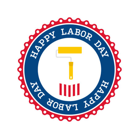 Happy Labor Day banner isolated on white backgroundのイラスト素材