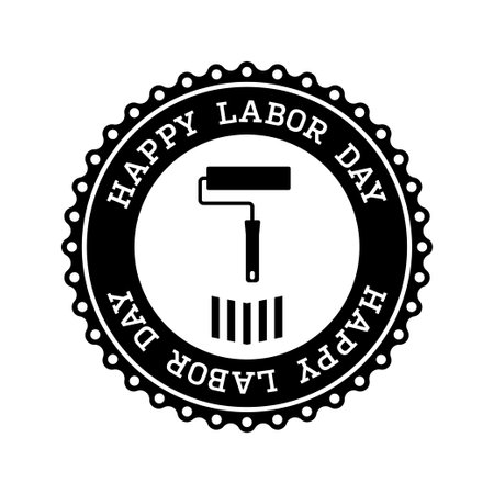 Happy Labor Day banner isolated on white backgroundのイラスト素材