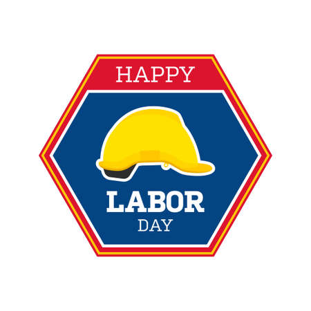 Happy Labor Day banner isolated on white backgroundのイラスト素材
