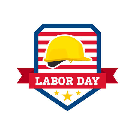 Happy Labor Day banner isolated on white backgroundのイラスト素材