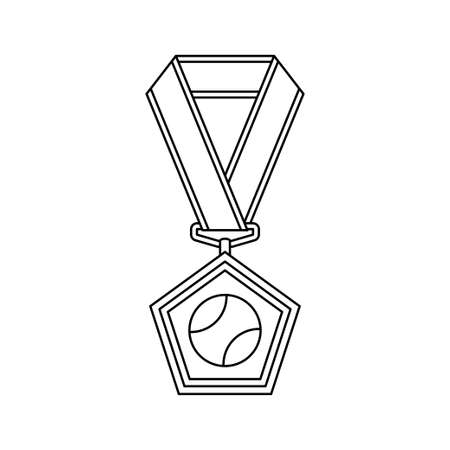 Coloring page with Medal for kidsのイラスト素材