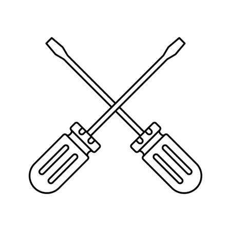 Coloring page with Screwdriver for kidsのイラスト素材