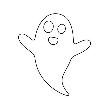 Coloring page with Whisper Ghost for kidsのイラスト素材