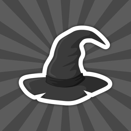 Note sticker with Wizard Hat, vectorのイラスト素材
