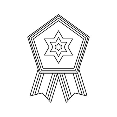 Coloring page with Medal for kidsのイラスト素材