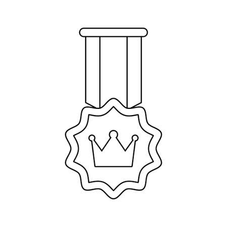 Coloring page with Medal for kidsのイラスト素材
