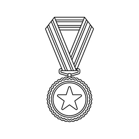 Coloring page with Medal for kidsのイラスト素材