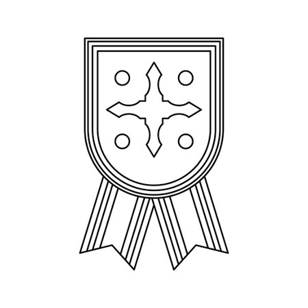 Coloring page with Medal for kidsのイラスト素材